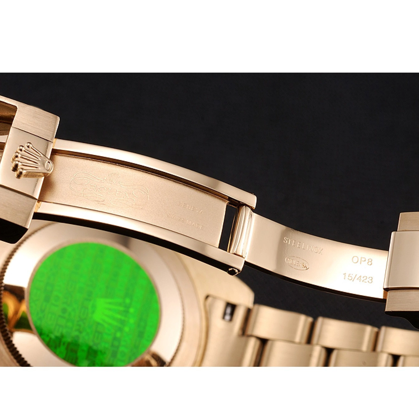 Rolex aaa copy Rolex Case Yellow Swiss Gold Bracelet And Submariner Diamond Markings With Black Dial Bezel Gold 0616